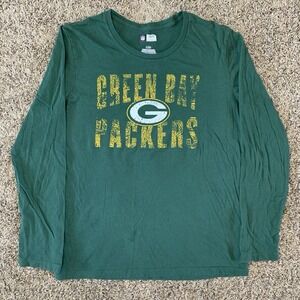 Green Bay Packers Shirt Womens Large NFL Team Apparel Long Sleeve Football